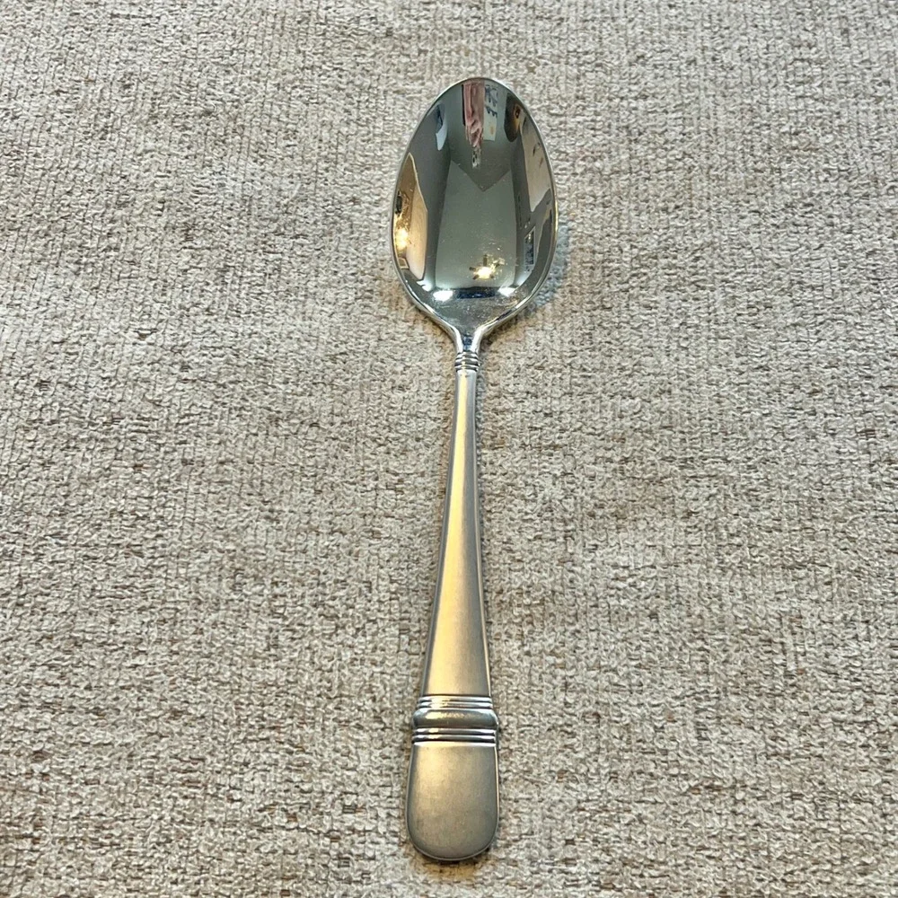 Oneida Astragal 18/10 Stainless Steel Serving Spoon Satin Finish Handle Flatware